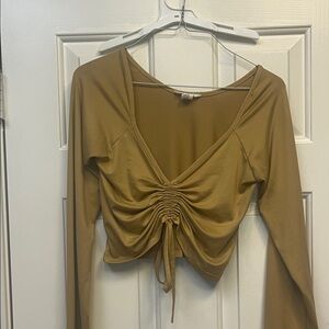 Capella Ruched Drawstring Long Sleeve Top L